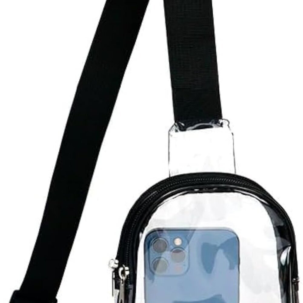 Clear Stadium Approved Bag Water-Resistant PVC Crossbody Sling Backpack